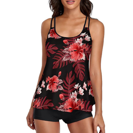 Women Blue Star Floral Tankini Sets