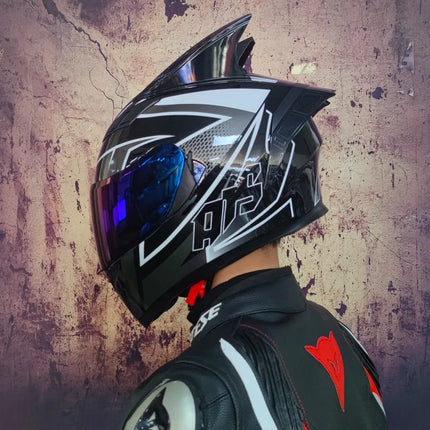 Motorcycle Full-Face Blue Black Capacete Helmet