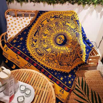 Sun god Woven Bohemian Sofa Blanket