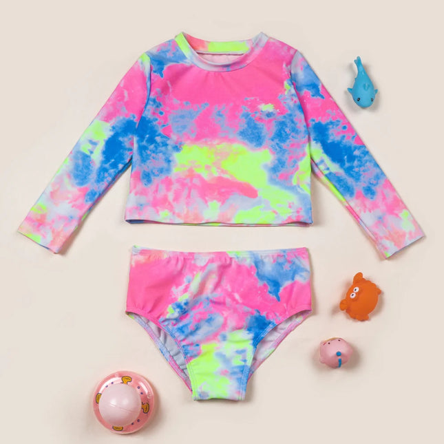 Baby Girl Long 2pc Tie-Dye Swimwear