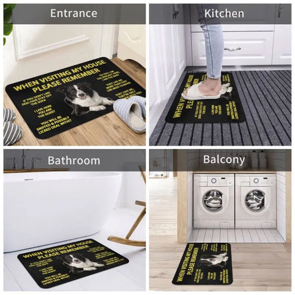 Border Collie Dog Front Floor Entrance Mat