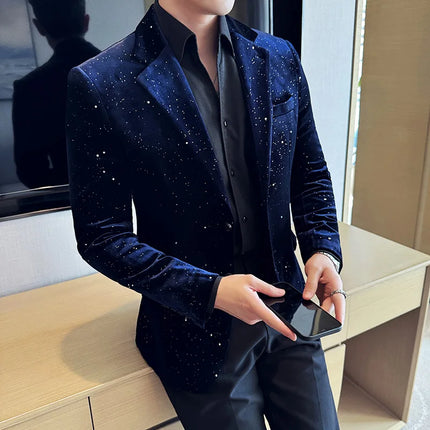 Men Velvet Business Casual Blazers