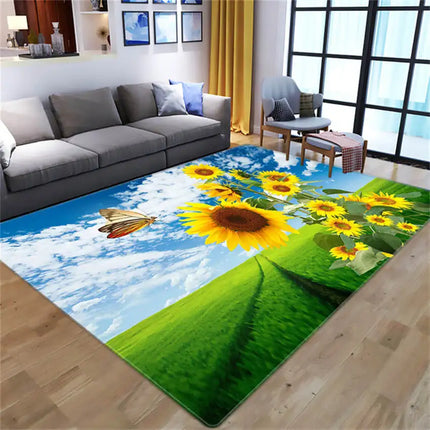 Home 3D Butterfly Animal Anti-Slip Modern Rugs