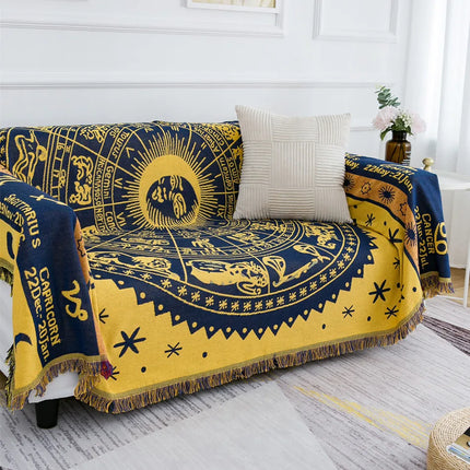 Sun god Woven Bohemian Sofa Blanket