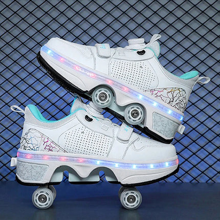 Girl USB Charging LED Rainbow Skate Shoes