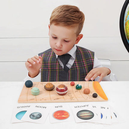 Wooden Montessori Solar System Puzzle Early Education Toys