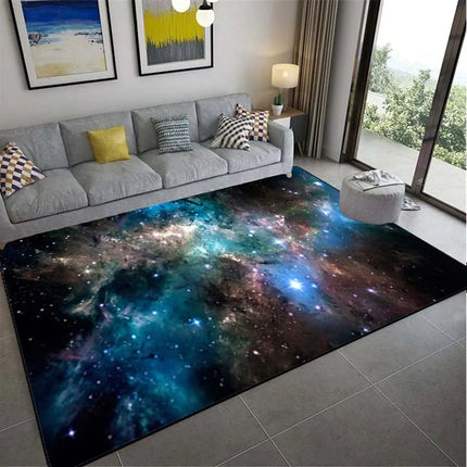 Modern 3D Saturn Planet Starry Sky Area Rug