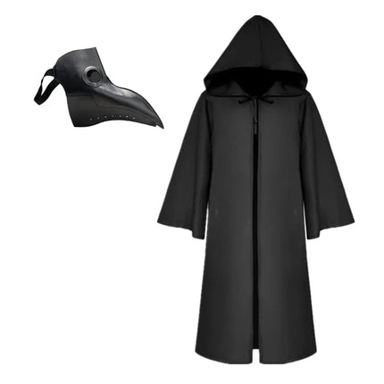 Men Halloween Cloak Plague Doctor Medieval Costume Set