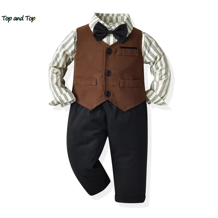 Baby Boy Gentleman Bow Formal Outfits