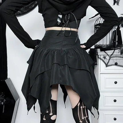 Women Gothic Punk Irregular Mini Skirts