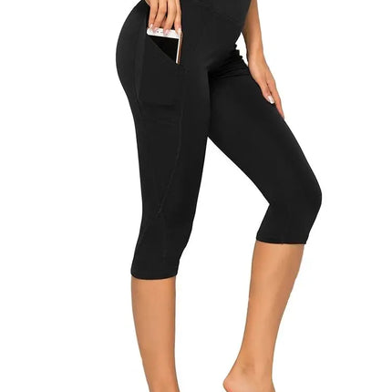 Women Pocket Capris Fitness Leggings - Mad Fly Essentials