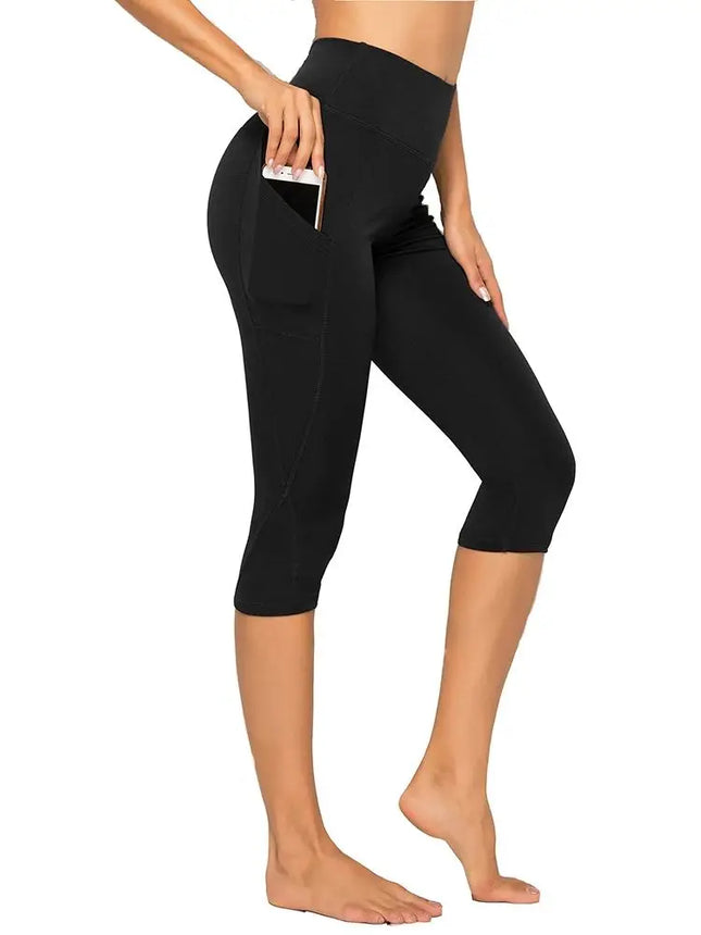 Women Pocket Capris Fitness Leggings - Mad Fly Essentials