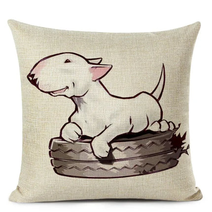 Bull Terrier 45x45cm Sofa Pillow Cover