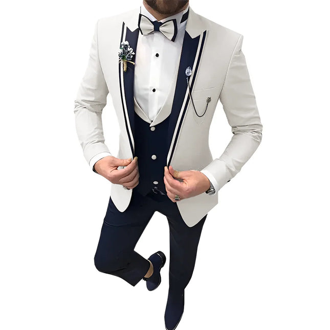 Men 3pc Suit Formal Business Casual Blazer Vest Pants