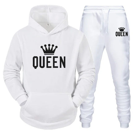 Men Women White Black King Queen Tracksuits