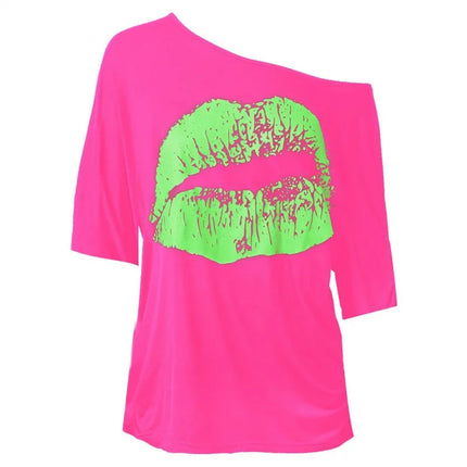 Women Casual Summer Lips 3D Gothic Shirts