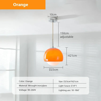 Nordic Modern Orange Beige Kitchen Pendant Lights