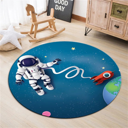 Kids Room 3D Astronaut Round Area Rug