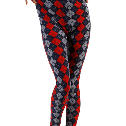 Women Fitness Plaid Elastic Leggings