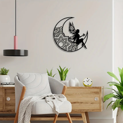 3D Moon Fairy Metal Wall Art