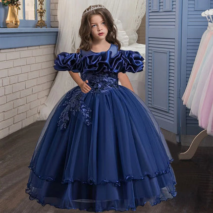 Girl 4-13Y Long Wedding Bridesmaid Party Dress