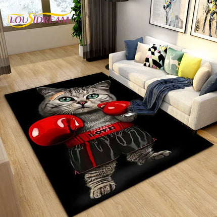 Modern 3D Cat Cartoon Area Rug