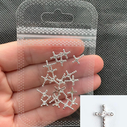 Glitter Cross 20pc Nail Art Rhinestone Decor