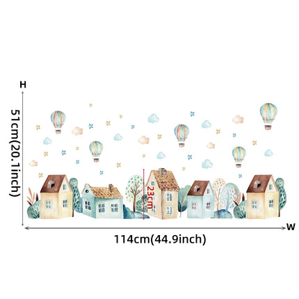 3D Hot Air Balloon Clouds Wall Stickers