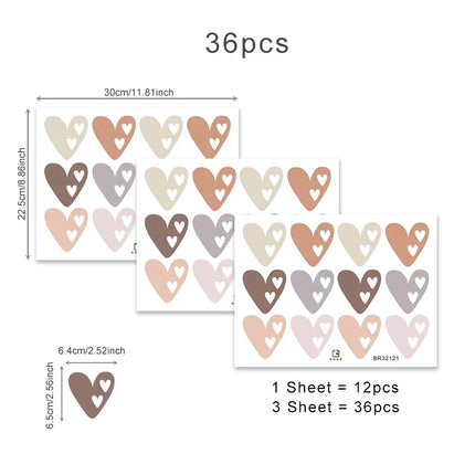 Bohemian Kids Room Heart 36pc Wall Sticker Set