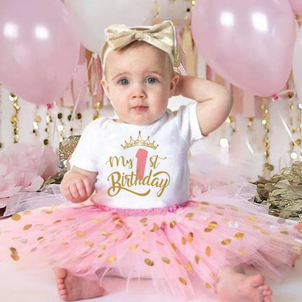 Baby Girl 1st Birthday Outfit Tutu Dress Set