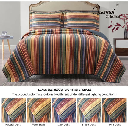 Multi-Color Washed Cotton Quilt Duvet Comforter Set