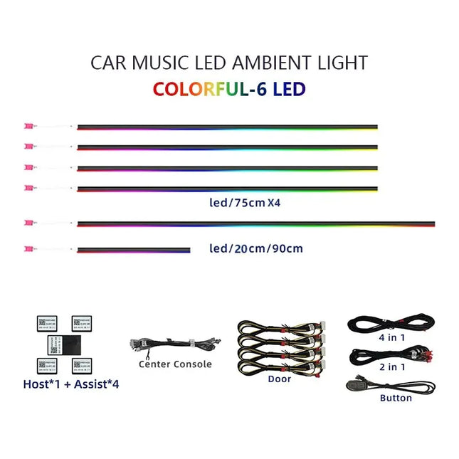 Full Color Streamer LED Car Atmosphere Light.