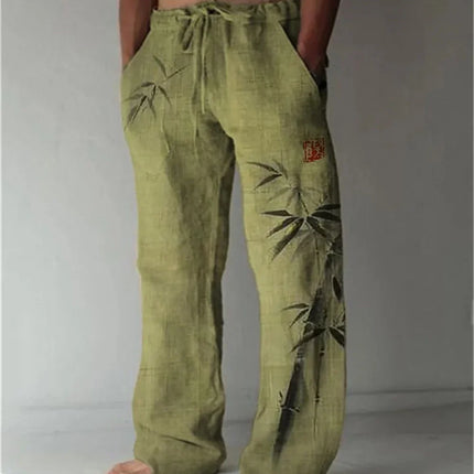 Men European Floral Animal 3D Pants