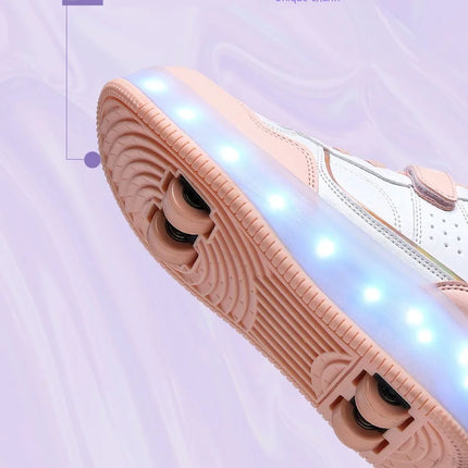 Girls LED USB-Charging Skate Luminous Shoes