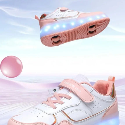 Girls LED USB-Charging Skate Luminous Shoes