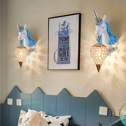 Nordic Unicorn Resin Wall Lamp Sconce