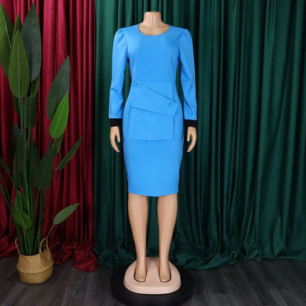 Women Elegant Office Long Sheath Dress