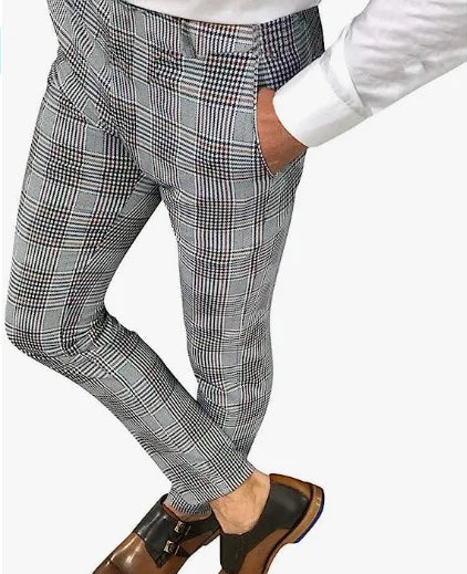 Men British Slim Business Casual Pants