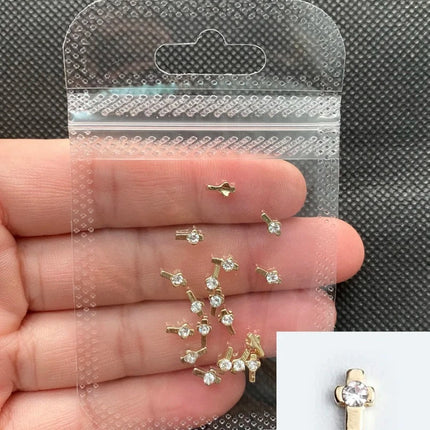 Glitter Cross 20pc Nail Rhinestone Art.