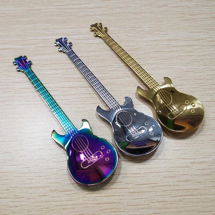 Kitchen Stainless Guitar Shaped Desert Spoons