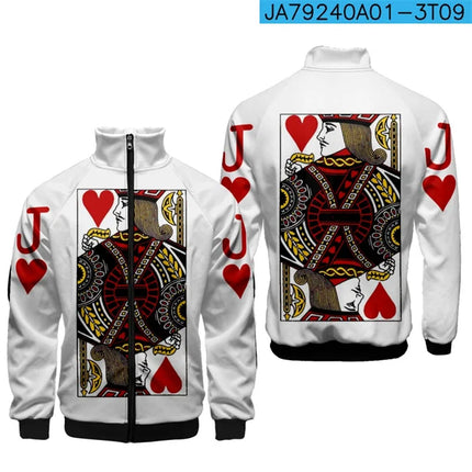 King Queen Couple Matching 3D Stand Collar Hoodies