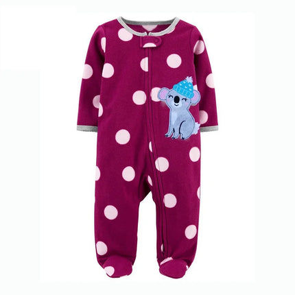 Baby Boy Fall Fleece Animal Rompers