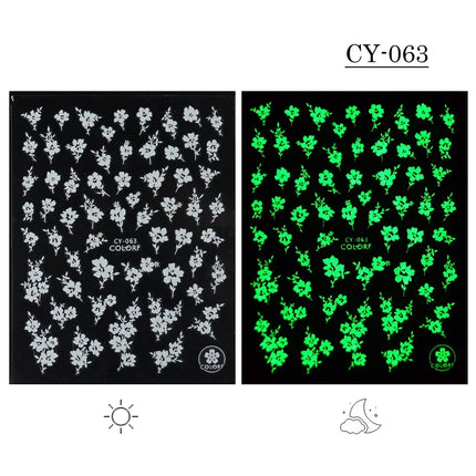 3D Butterfly Star Luminous Nail Stickers