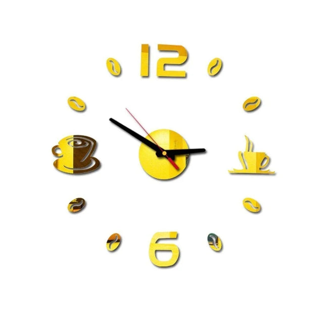 Digital Coffee Time DIY Wall Clock Sticker