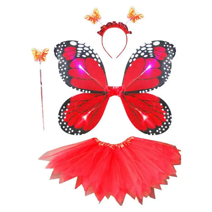 Girl 4pc LED Fairy Butterfly Costume Set