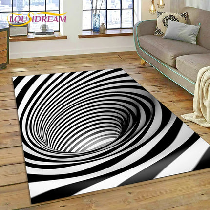 3D Vortex Visual Illusion Living Room Rug