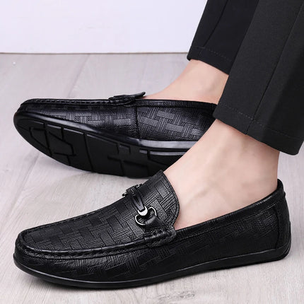 Men Leather Business Casual Loafers - Mad Fly Essentials