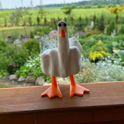 Funny Duck Middle Finger Resin Garden Figurine