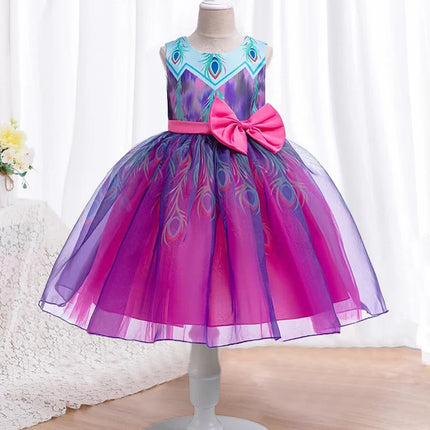 Girl Gradient Mesh Princess Birthday Dress