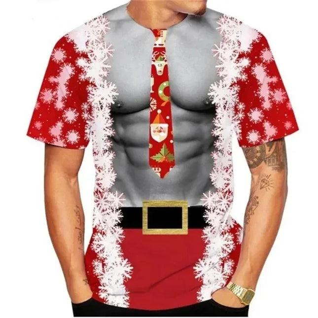 Men Funny 3D Christmas Muscle Shirts - Mad Fly Essentials